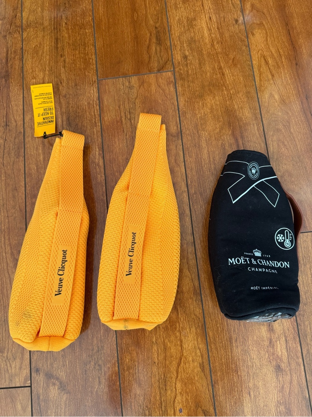Veuve Clicquot Orange Bottle Cooler & Moët & Chandon Black Cooler